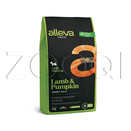 Alleva Natural Adult Lamb & Pumpkin Mini с ягненком и тыквой для взрослых собак мелких пород