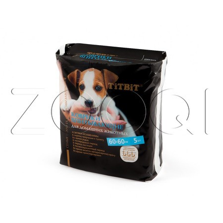 TiTBiT Коврики впитывающие для ухода за домашними животными, 5 шт