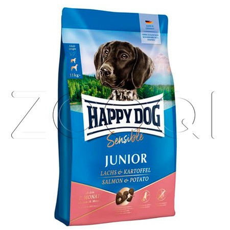 Happy Dog Sensible Junior Lachs & Kartoffel c 7 месяцев