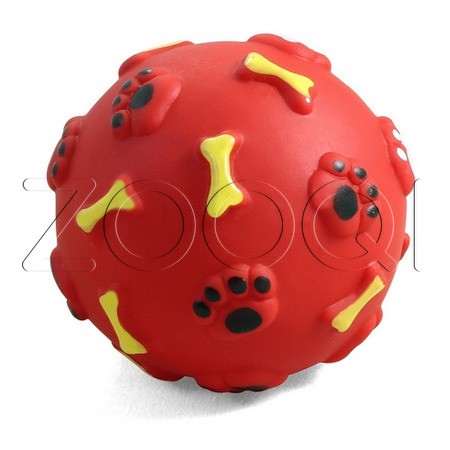 Triol Игрушка для собак из винила "Мяч с лапками и косточками", d80мм