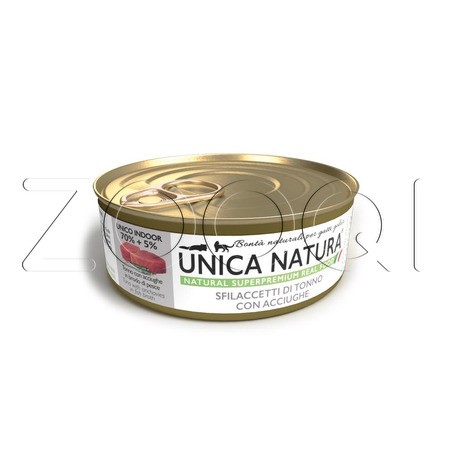 Unica Natura c тунцом и анчоусами для кошек, 70 г