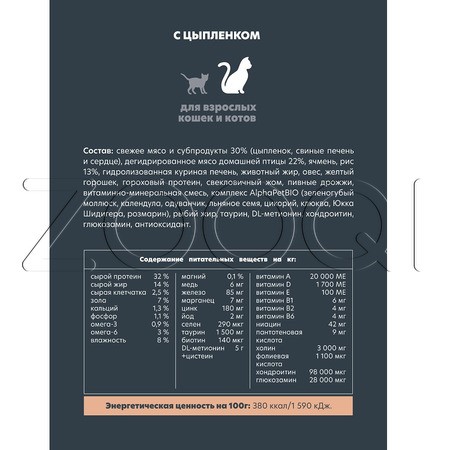 Корм AlphaPet Superpremium Adult для кошек (цыпленок)