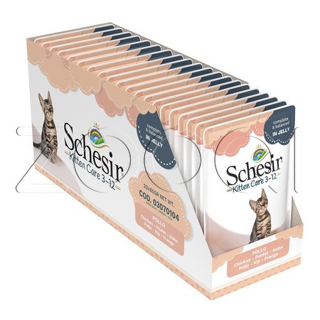 Schesir Cat Пауч с курицей в желе для котят, 85 г