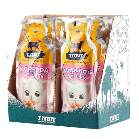 TiTBiT Лакомство Морской коктейль для кошек, 15 г