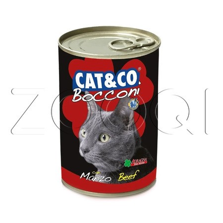 CAT&CO Кусочки говядины в соусе для взрослых кошек