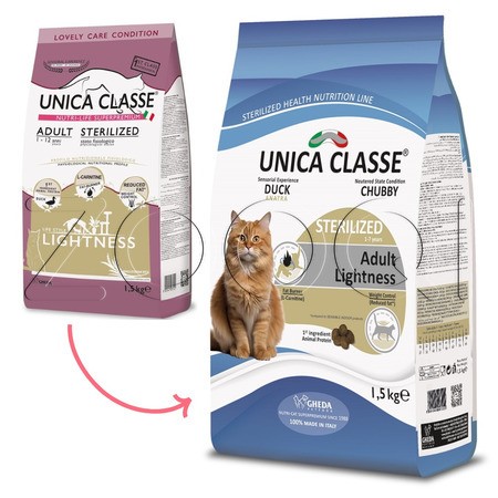 Корм Unica Classe Sterilized Lightness для кошек (утка)