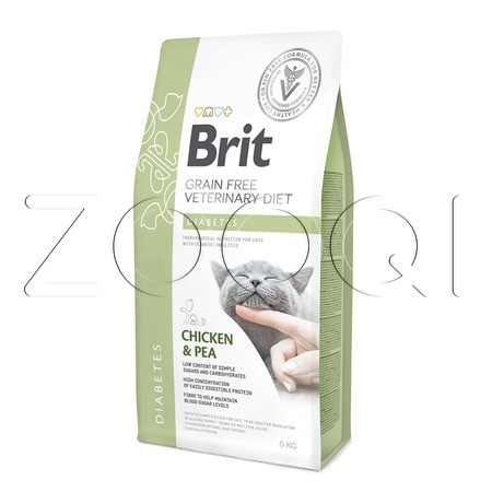Brit Veterinary Diet Cat Grain free Diabetes Chicken & Pea (курица и горох)