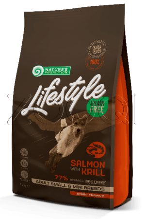 Nature's Protection Lifestyle Mini Adult dog Salmon with krill (лосось и криль)