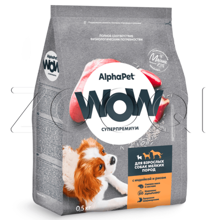 Корм AlphaPet WOW Superpremium для собак (индейка, рис)