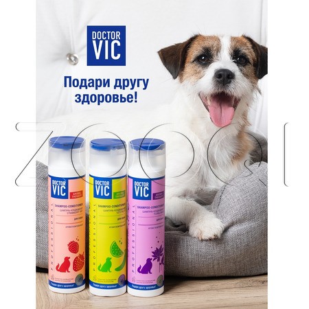 DOCTOR VIC Шампунь-кондиционер «STRAWBERRY TART» для собак всех пород, 250 мл