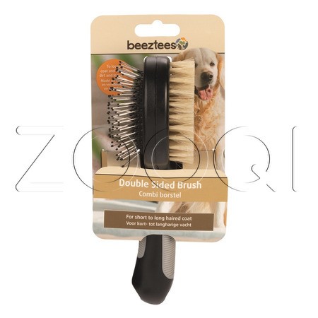 Beeztees Расческа двусторонняя «Combi Brush» для собак, черная/серая